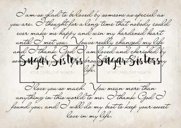 A sweet Love Letter  Wrap  Edible Image