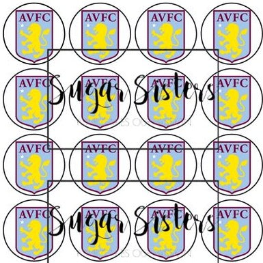 AVFC Edible Toppers - (20 Toppers) – SugarSisters.ie