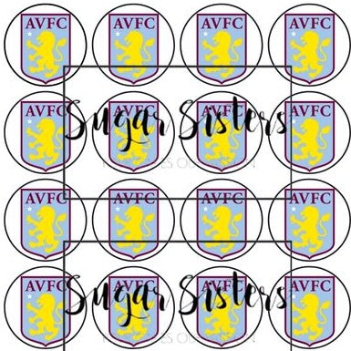 AVFC Edible Toppers - (20 Toppers)