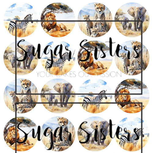 African Animals Edible Toppers - (20 Toppers)