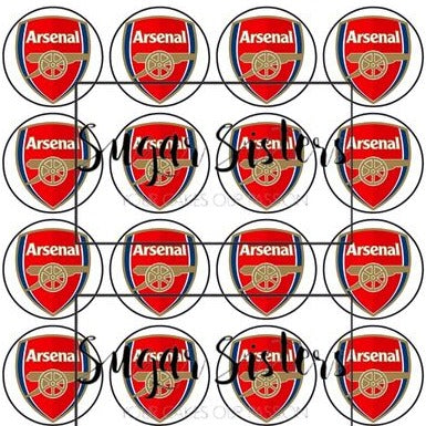 Arsenal Edible Toppers - (20 Toppers)