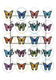 Assorted Butterflies Edible Toppers - (20 Toppers)