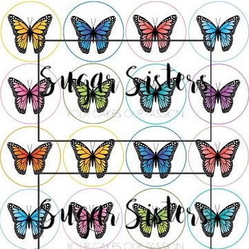 Assorted Butterflies Edible Toppers - (20 Toppers)