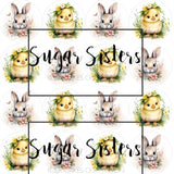 Baby Chick & Bunny Easter Edible Toppers - (20 Toppers)