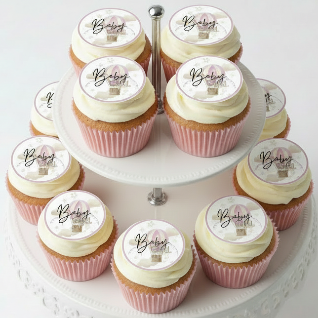 Baby Girl Pink  Edible Toppers - (20 Toppers)