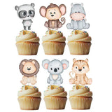 Baby Safari Animals Cupcake Toppers Pk 6