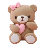 Cute Teddy with Pink Heart Cake Decoration  DECO-CAKE