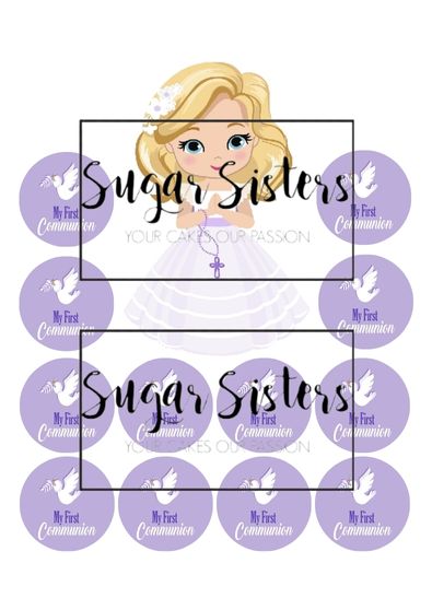 Blond Communion Girl Edible Decal - (1 Image 6.5" tall )