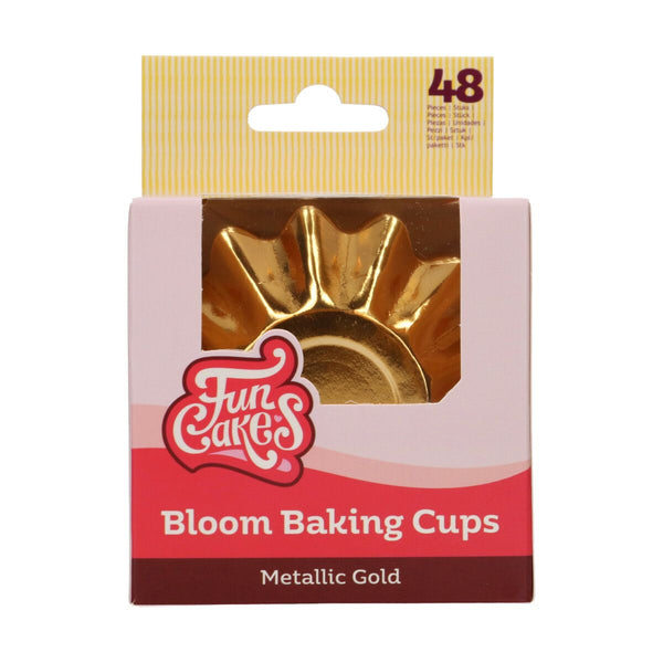 Gold Foil Bloom Baking Cups Pk 48