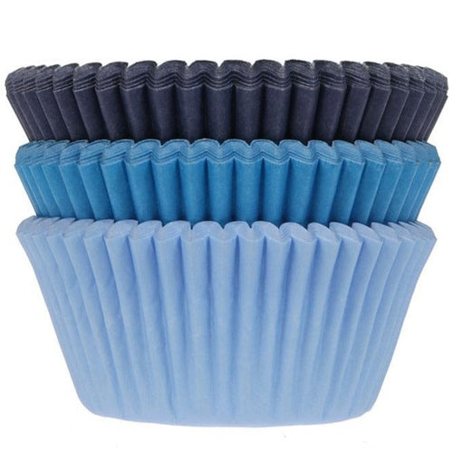 Cupcake Cases Assort Blue Pk 75 HOM