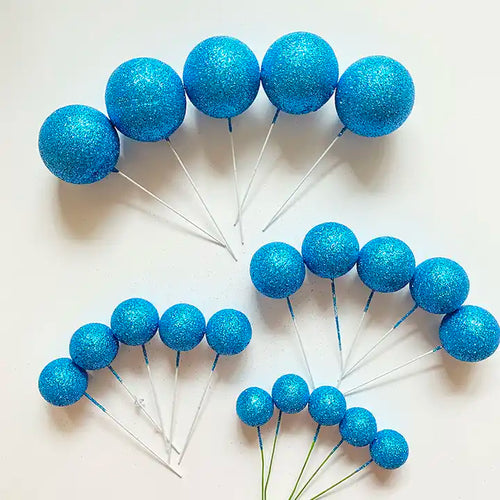 SUGAR SISTERS - Blue Glitter Cake Balls Pk 20