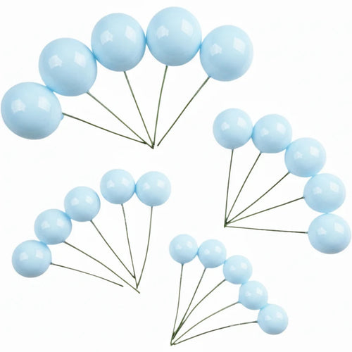 SUGAR SISTERS - Pale Blue Shiny Cake Balls Pk 20