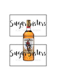 Gold Rum Bottle Edible Decal - (1 Image 6.5