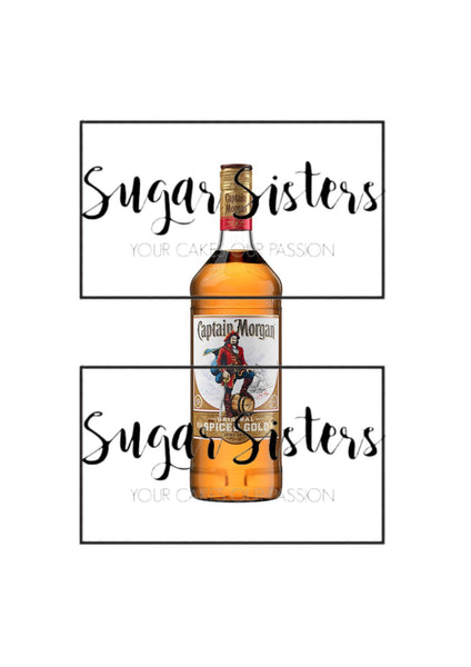 Gold Rum Bottle Edible Decal - (1 Image 6.5" tall )