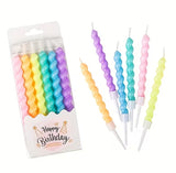 Chunky Twist Pastel Candles Pk 6