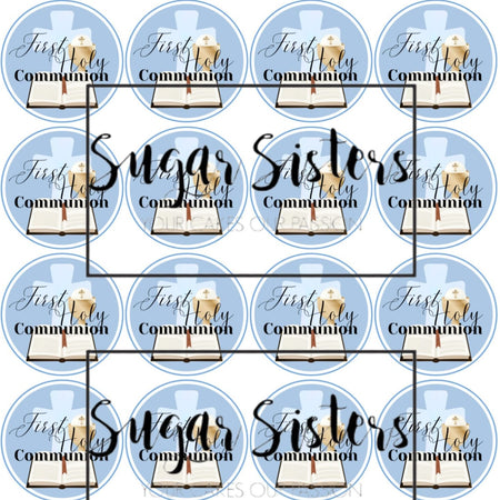 Boys Name & Date  Confirmation Edible Toppers - (20 Toppers)