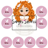 Red Haired Communion Girl Edible Decal - (1 Image 6.5