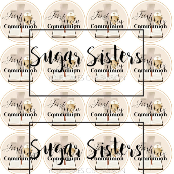 Communion Neutral  Edible Toppers - (20 Toppers)