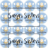 Confirmation Blue  Edible Toppers - (20 Toppers)