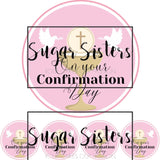 Confirmation Pink  Edible Topper - (1 x 6