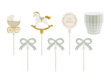 Oh Baby Cupcake Set Topper Gold 21cm