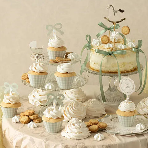 Oh Baby Cupcake Set Topper Gold 21cm