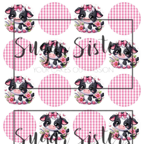 Cute Baby Cow Edible Toppers - (20 Toppers)