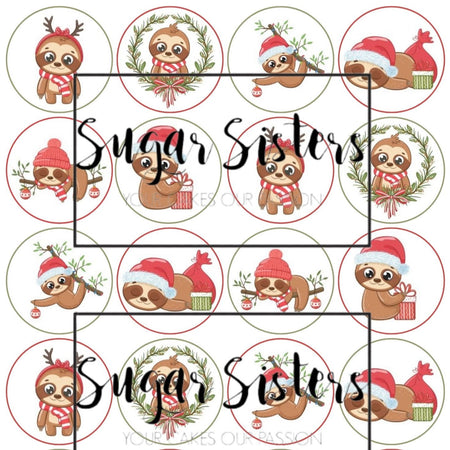 Cute Pink Xmas Edible Toppers - (20 Toppers)