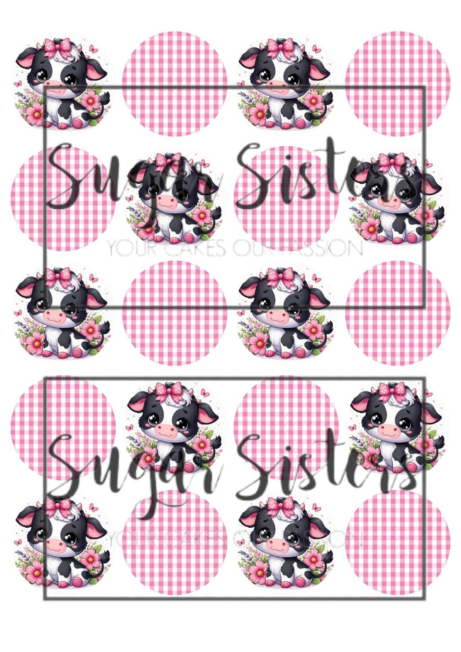 Cute Baby Cow Edible Toppers - (20 Toppers)