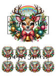 Cute Reindeer Edible Toppers -  (1 x 6