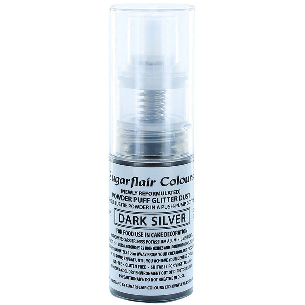 Dark Silver Glitter POWDER PUFF 10g – SugarSisters.ie