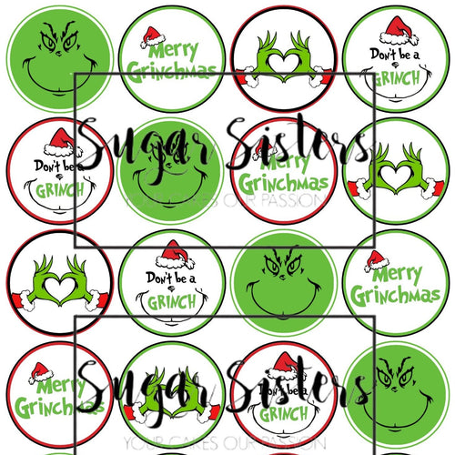 Don't be a Grinch Edible Toppers - (20 Toppers)