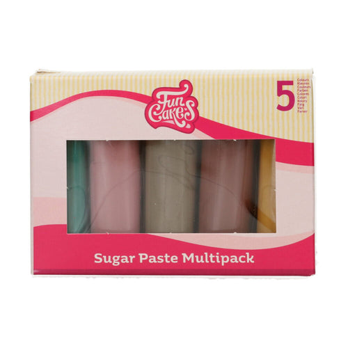 FunCakes Sugar Paste Multipack Earth Colours  5x100g