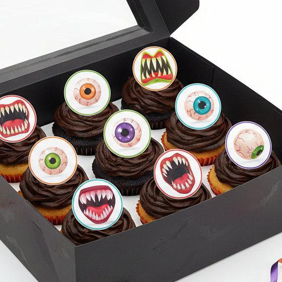 Halloween Monster Teeth Edible Toppers - (20 Toppers)