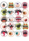 Halloween Monster Teeth Edible Toppers - (20 Toppers)