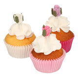Mini Rose Bud with Leaves Sugar Decorations Pk 16