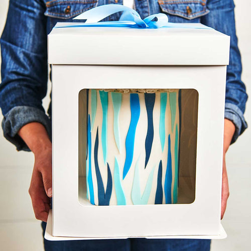 Tall Cake Box with window   8" x 8" x 9" ( 21 x 21 x 23.5cm)