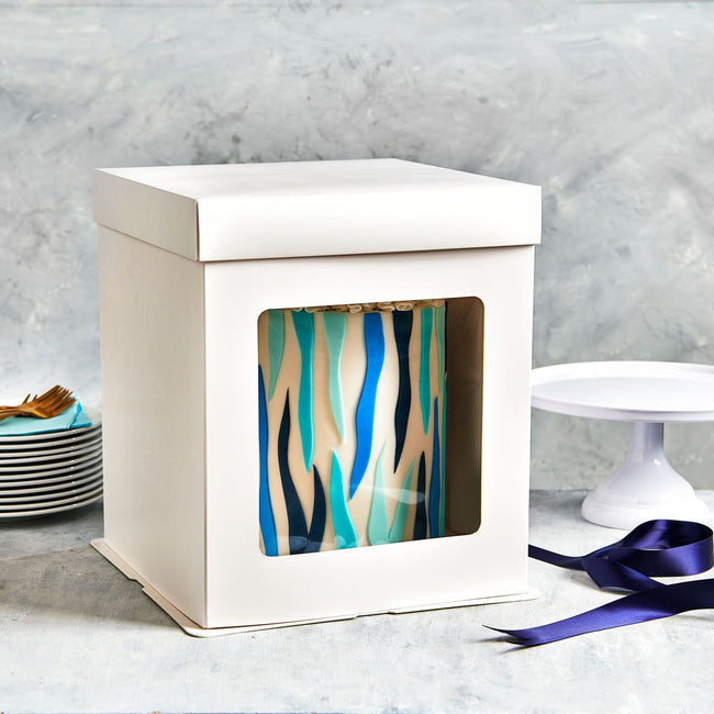 Tall Cake Box with window   8" x 8" x 9" ( 21 x 21 x 23.5cm)