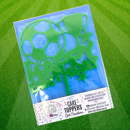 Soccer Happy Birthday Topper Medium Green