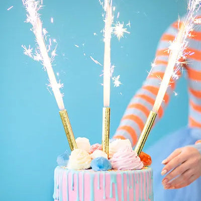 Cake Fountain Gold 12cm Pk 4