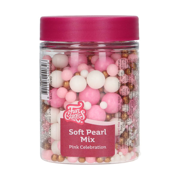 Pink Celebration Soft Pearls Mix 80g - FUNCAKES