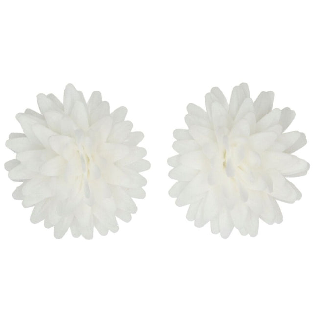 Wafer Flowers Deluxe Pom Pom/Daisy White Pk 12