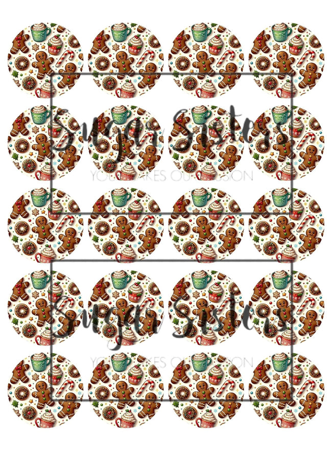 Gingerbread Treats  Edible Toppers - (20 Toppers)