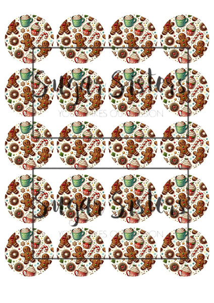 Gingerbread Treats  Edible Toppers - (20 Toppers)