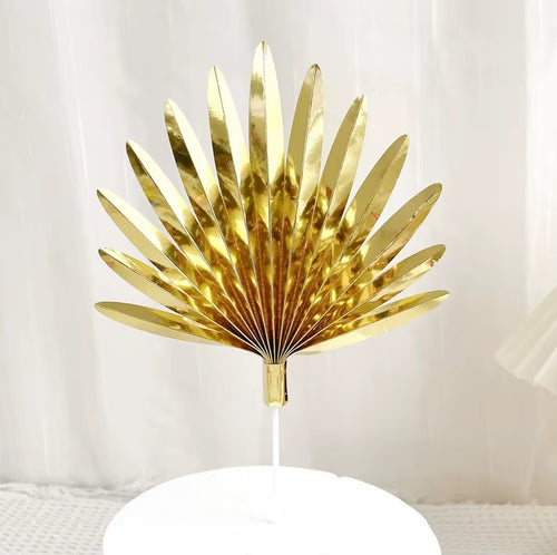 SUGAR SISTERS - Gold Foil Paper Fan Pk 2
