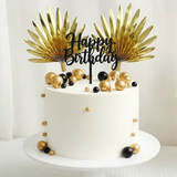 SUGAR SISTERS - Gold Foil Paper Fan Pk 2