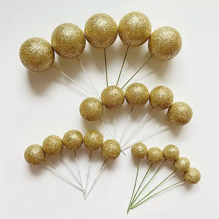 SUGAR SISTERS - Gold, Pink  & White  Cake Ball Topper