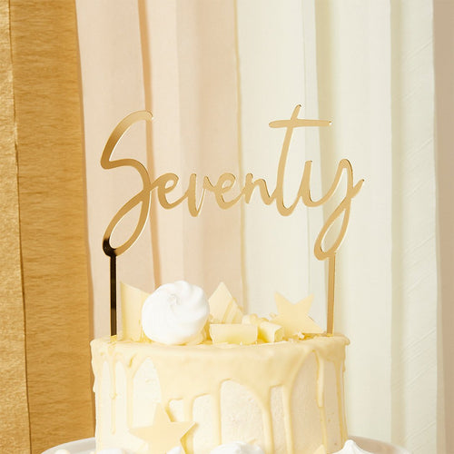 Seventy Gold Acrylic Cake Topper