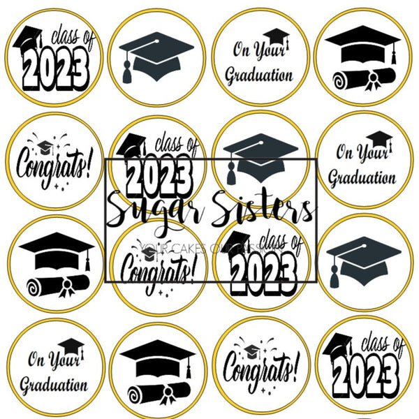 Graduation Edible Toppers - (20 Toppers)