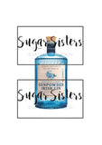 Blue Gin Bottle Edible Decal - (1 Image 6.5